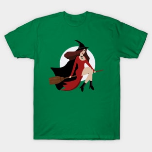 Witch Flying On A Broomstick Halloween T-Shirt